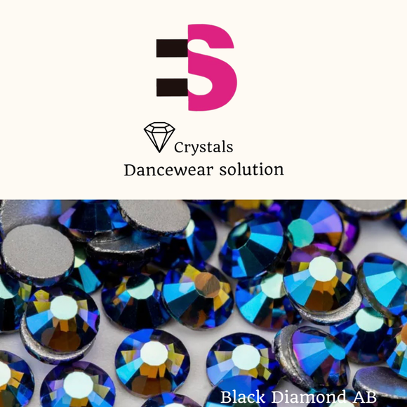 AB Black Diamond Crystals Hight Quality  Flatback glue on