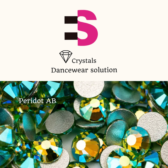 Peridot  AB Crystals Hight Quality  Flatback glue on