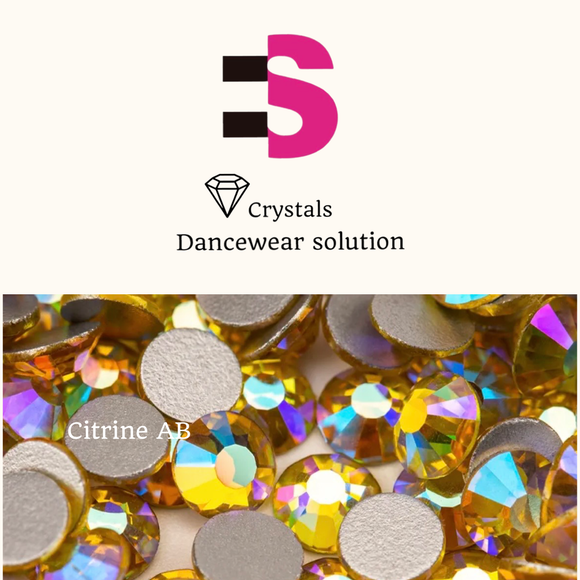 Citrine AB Crystals Hight Quality  Flatback glue on