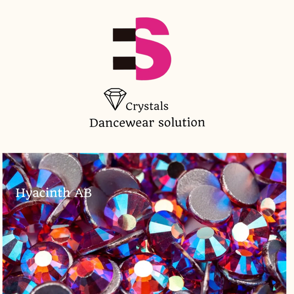 Hyacinth AB Crystals Hight Quality  Flatback glue on