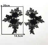 2 pcs- 3D Flower R-Lace Applique